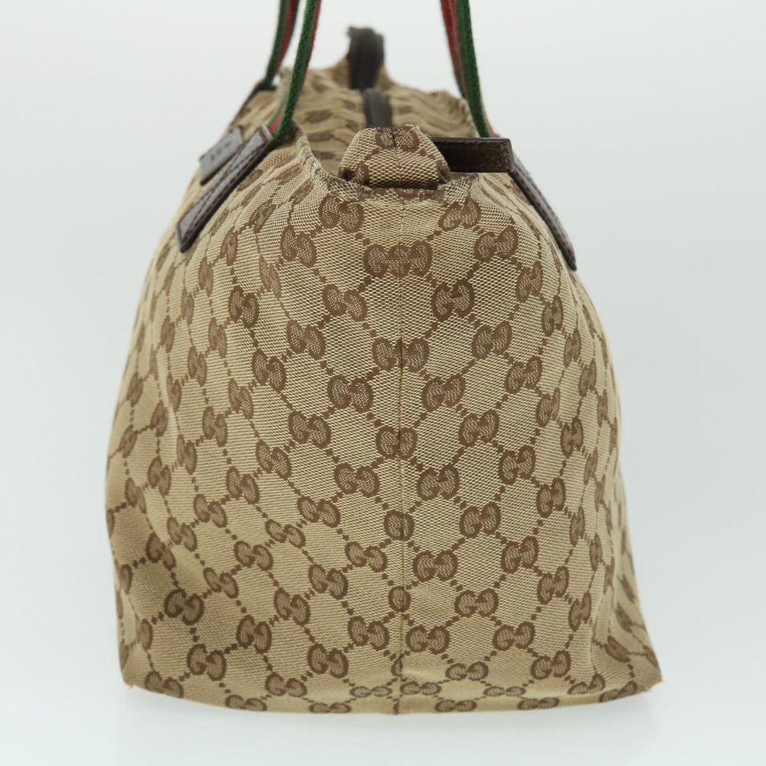 GUCCI GG Canvas Web Sherry Line Tote Bag Beige Green Red 131230 fm2735