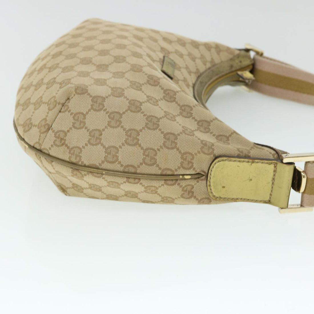 GUCCI GG Canvas Sherry Line Shoulder Bag Beige Gold 181092 fm2736
