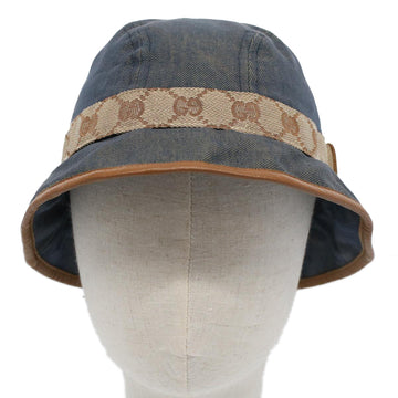GUCCI GG Canvas Hat M Blue Beige fm2900