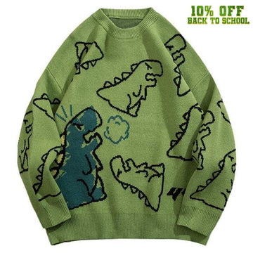 Makersluxe Warm Knitted Sweater Full Dinosaur