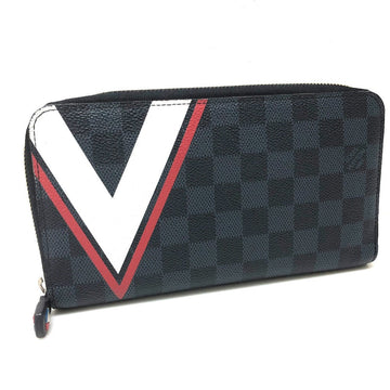 LOUIS VUITTON Long Wallet Purse N64013 Damier Cobalt Canvas Navy type America's Cup 2017 Limited Zippy Organizer mens Used