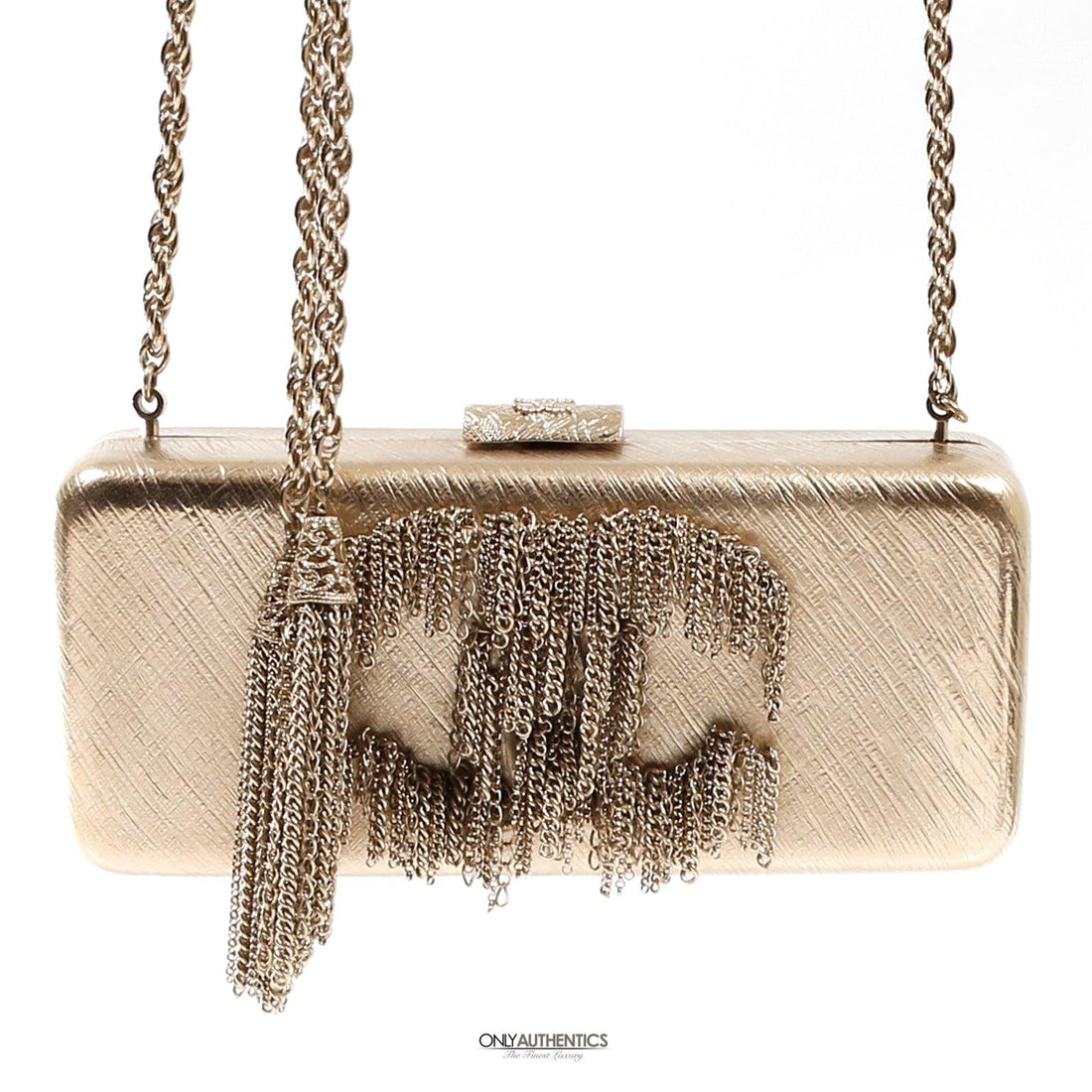 Chanel Gold CC Dripping Chains Box Clutch