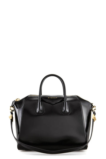 Medium Antigona Black in Glossy Leather