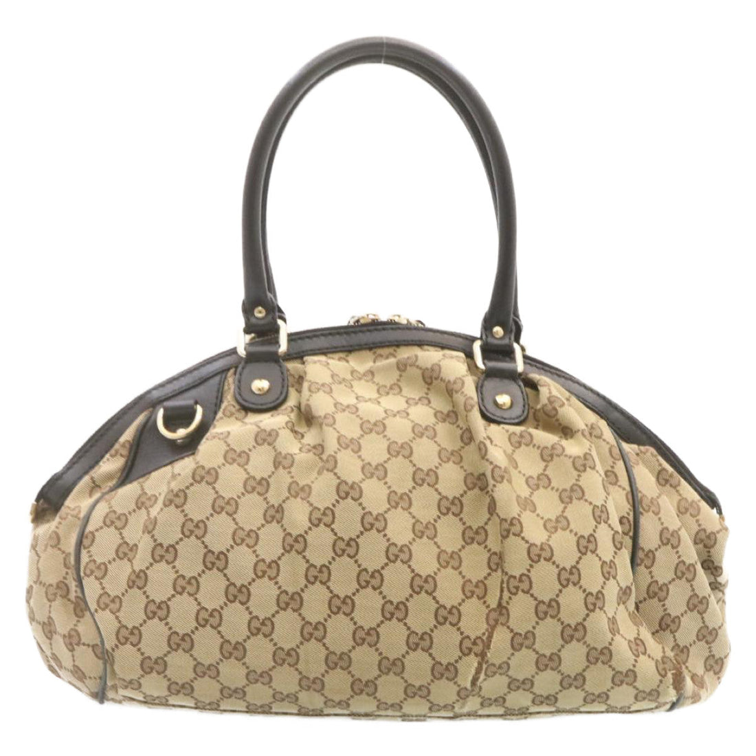 GUCCI GG Canvas Tote Bag 2way Beige Black am1226g