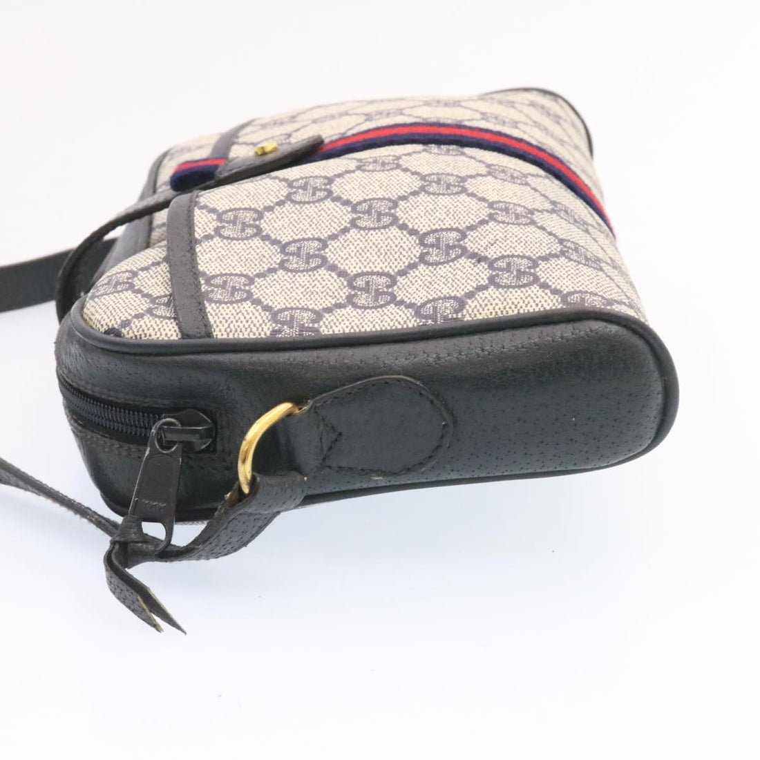GUCCI Sherry Line GG Canvas Shoulder Bag Navy Red am1664g
