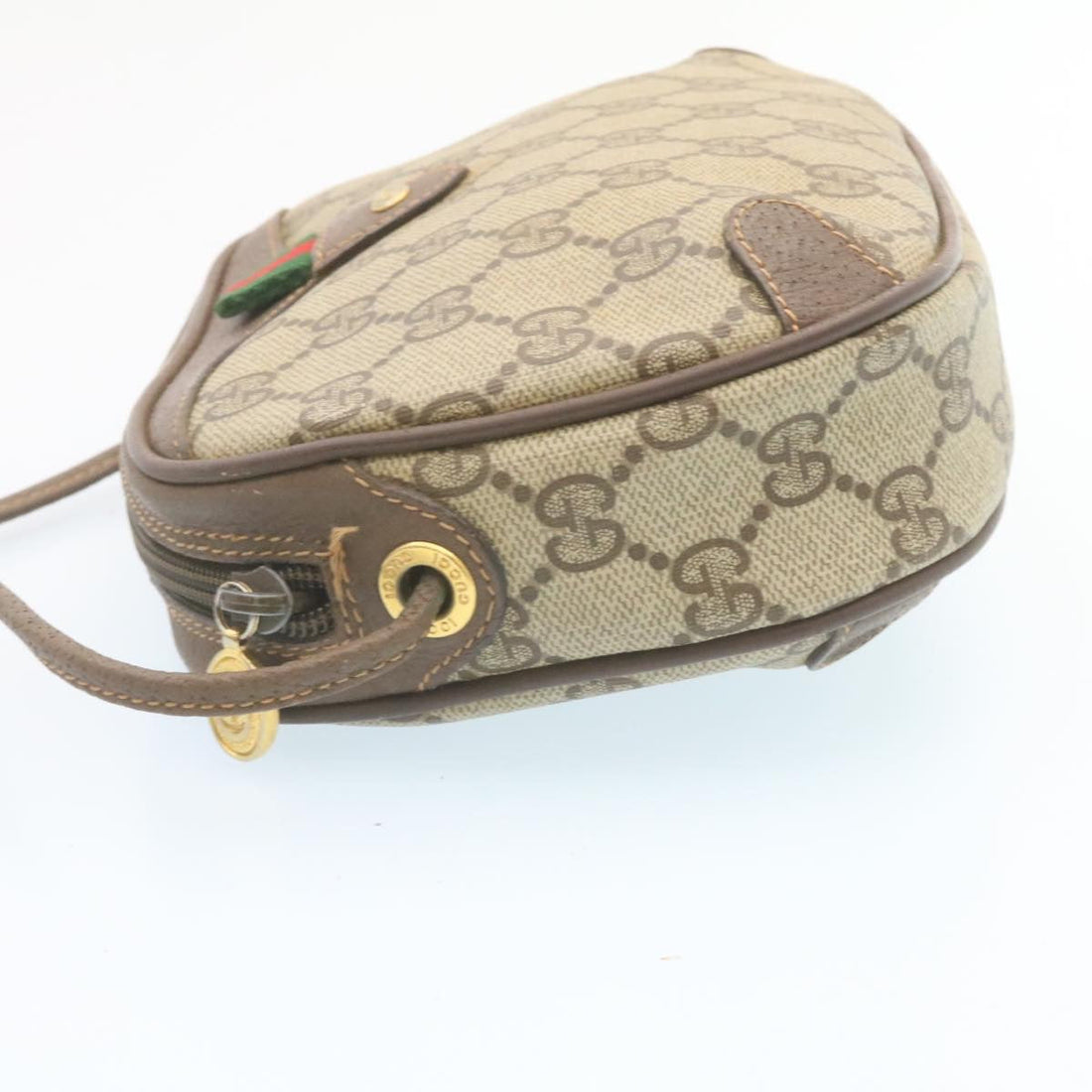 GUCCI Web Sherry Line GG Canvas Shoulder Bag Beige Red Green am1986g