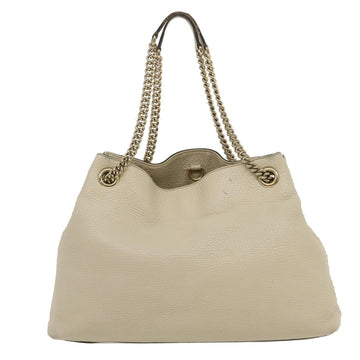 GUCCI Interlocking Chain Tote Bag Leather White am2354g