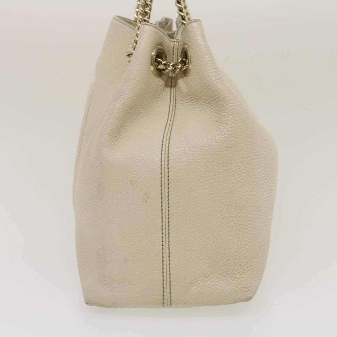 GUCCI Interlocking Chain Tote Bag Leather White am2354g