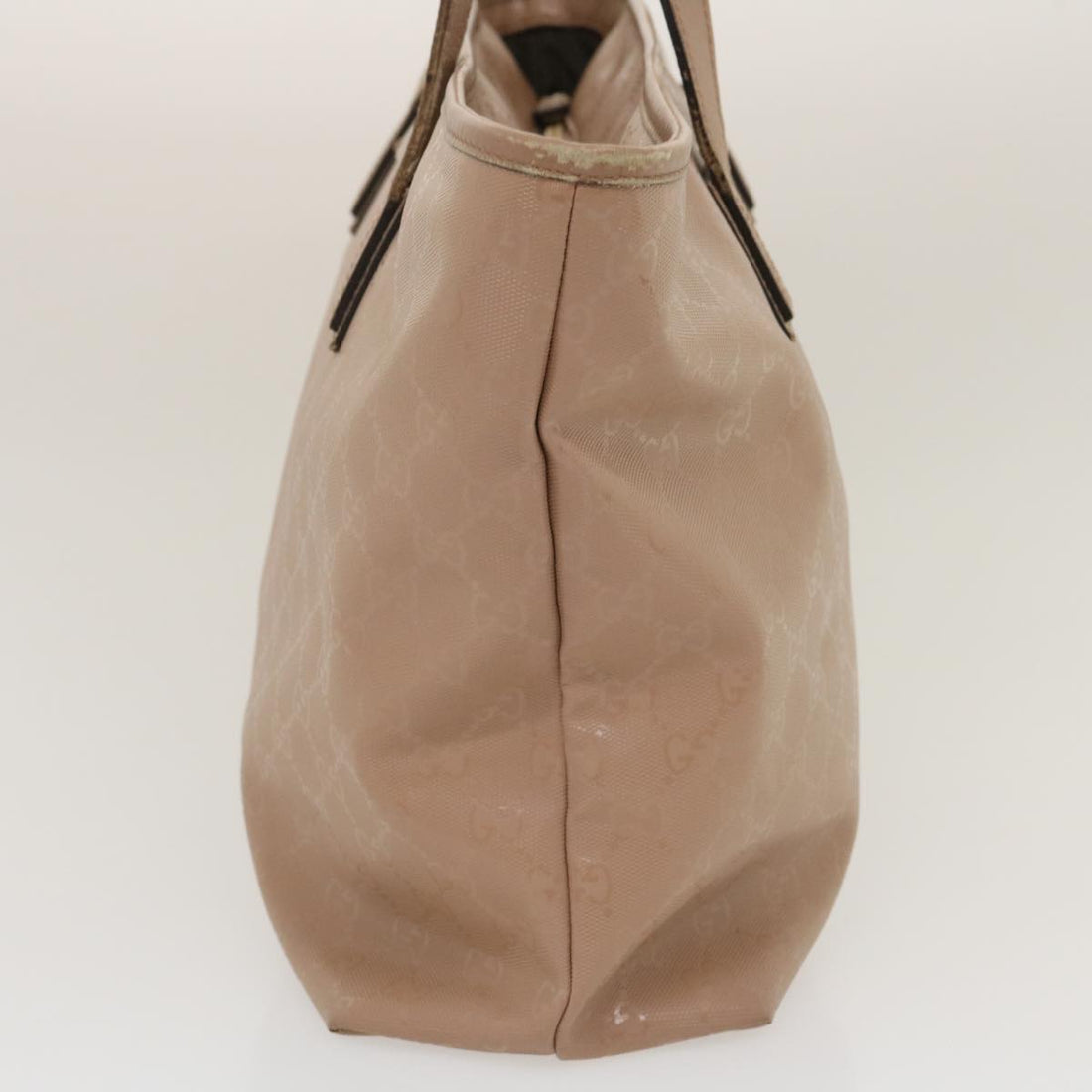 GUCCI GG Canvas Tote Bag PVC Leather Beige am2355g