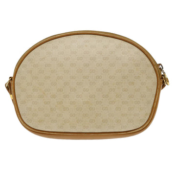 GUCCI Micro GG Canvas Shoulder Bag PVC Leather Beige Brown am2614g