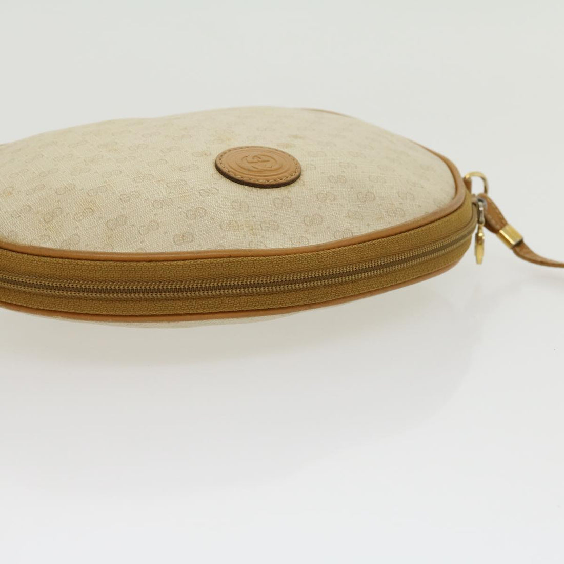 GUCCI Micro GG Canvas Shoulder Bag PVC Leather Beige Brown am2614g