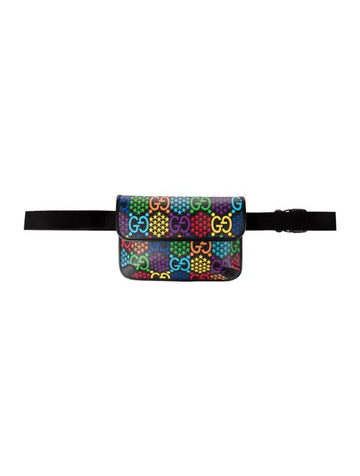 Gucci Women Belt Psychedelic Black Gg Supreme Canvas Cross Body Bag