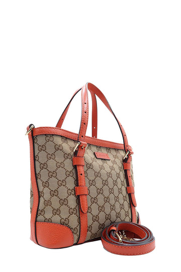 Belted Tote Bag Brown, Orange