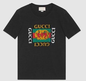 Gucci Distressed Cotton Loved Stud Embellished Logo Jersey T Shirt