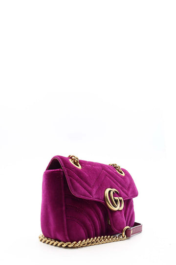 GG Marmont Mini Matelasse Shoulder Bag Velvet Purple