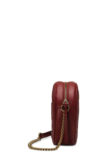 GG Marmont Mini Round Bag Hibiscus Red