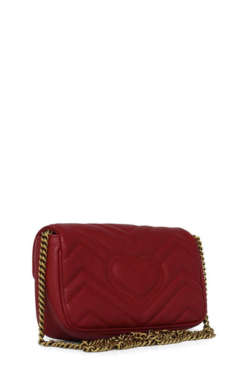 GG Marmont Super Mini Matelasse Bag Red