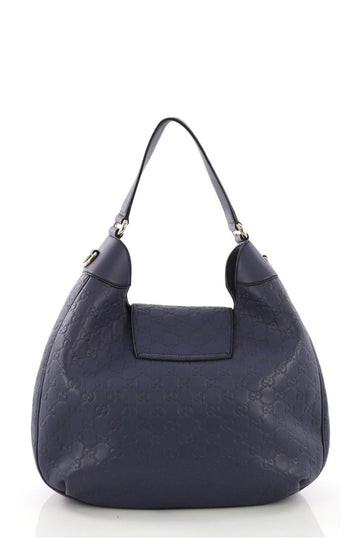 Medium Emily Guccissima Hobo Navy