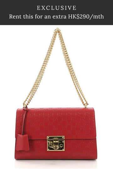 Medium Guccissima Padlock Bag Red