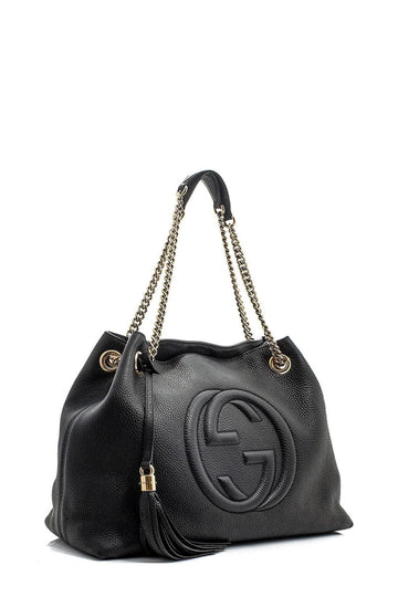 Medium Soho Chain Shoulder Bag Black