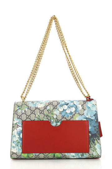 GG Supreme Medium Padlock Bag Blue Blooms