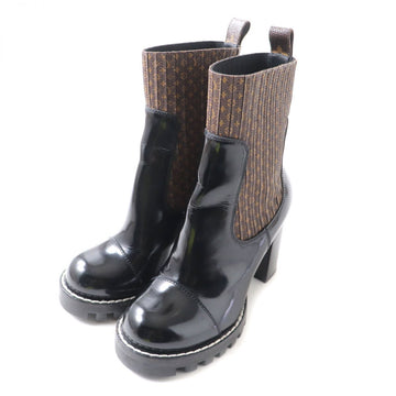 LOUIS VUITTON boots leather Brown black 35 1/2