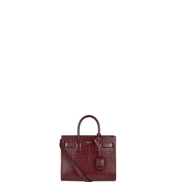 Makersluxe - NANO CLASSIC SAC DE JOUR BAG CROC BURGUNDY