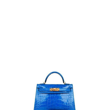 Makersluxe - Kelly Mini Handbag Blue Croc