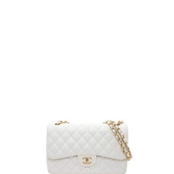 Makersluxe - Caviar Classic Double Flap Bag White