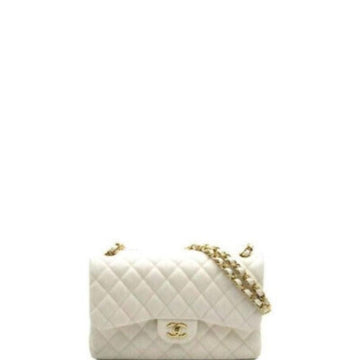 Makersluxe - Lambskin Classic Double Flap Bag White