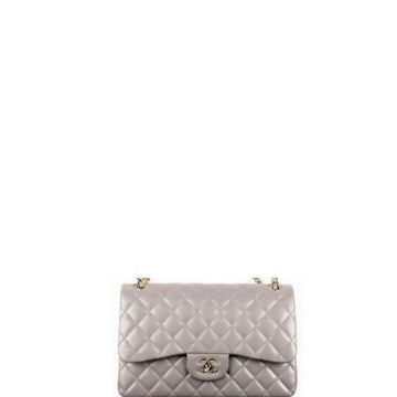 Makersluxe - Lambskin Classic Double Flap Bag Grey
