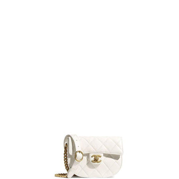 Makersluxe - Round Messanger Chain Bag White