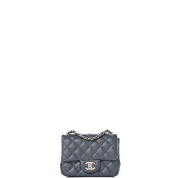 Makersluxe - Caviar Mini Square Flap Bag Grey