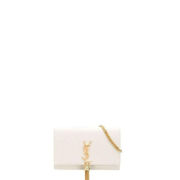 Makersluxe - Small Kate Tassel Bag With Chain White