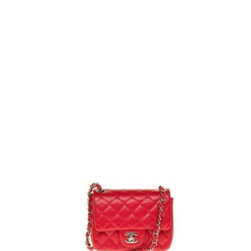 Makersluxe - Caviar Mini Square Flap Bag Red