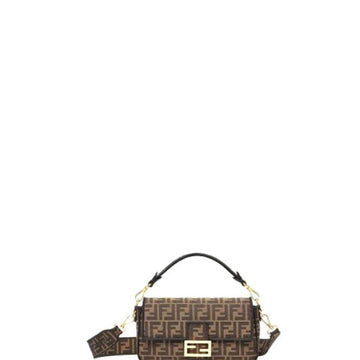Makersluxe - Baguette Jacquard FF fabric Bag Brown
