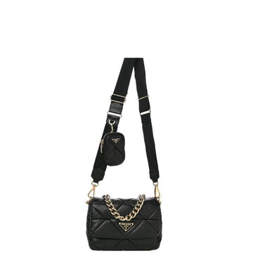 Makersluxe - Nappa Quilted Shoulder Bag Black