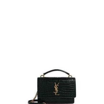 Makersluxe - Sunset Top Handle Bag Croc Black