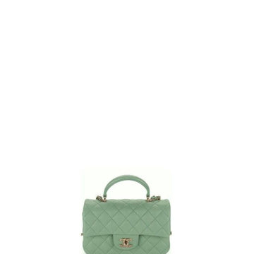 Makersluxe - Flap Bag With Top Handle Mint Green