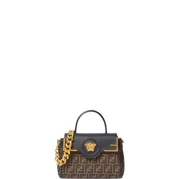 Makersluxe - La Medusa Top Handle Bag Brown/Black