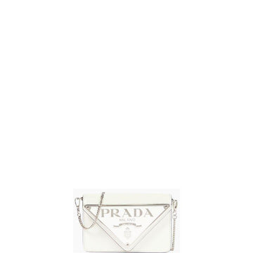 Makersluxe - Triangle-plaque Shoulder Bag White