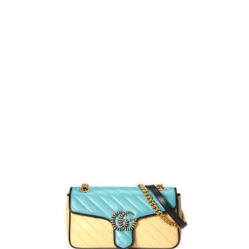 Makersluxe - Marmont Shoulder Bag Light Blue/Beige