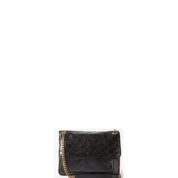 Makersluxe - Niki Shoulder Gold Chain Bag Black