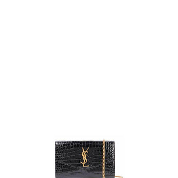 Makersluxe - Uptown Chain Bag Black Croc