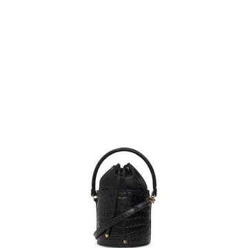 Makersluxe - Bahia Croc-effect Bucket Bag Black