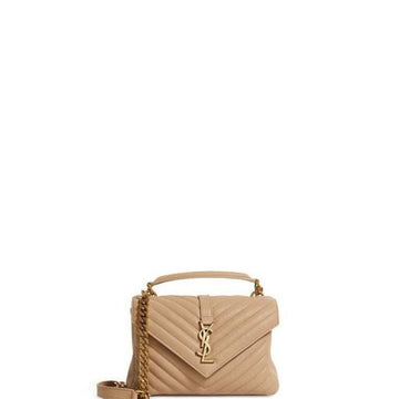 Makersluxe - Logo Plaque Shoulder Bag Beige