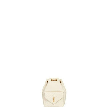 Makersluxe - Joe Mini Leather Bucket Bag White