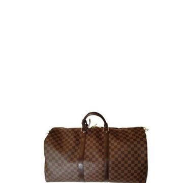 Makersluxe - Travel Bag In Checkered Canvas Brown