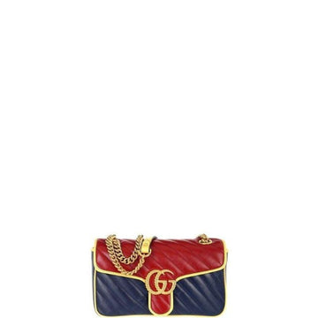 Makersluxe - Marmont Shoulder Bag Navy/Red