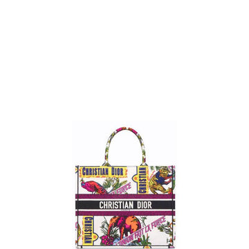 Makersluxe - Book Tote White Multicolor Indian Animals Embroidery